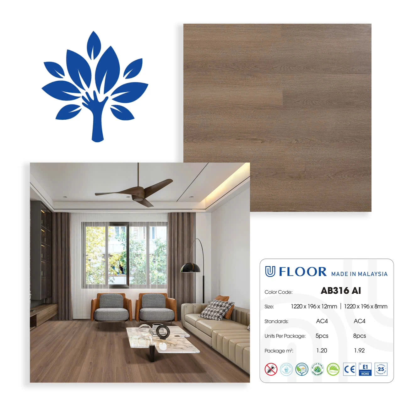 Sàn Gỗ Ufloor 316/8mm